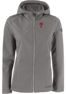 Cutter and Buck Philadelphia Phillies Womens Grey Evoke Light Weight Jacket