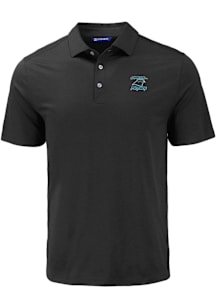 Cutter and Buck Carolina Panthers Mens Black Historic Coastline Eco Short Sleeve Polo