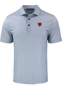 Cutter and Buck Chicago Bears Mens Grey Historic Pike Pebble Short Sleeve Polo