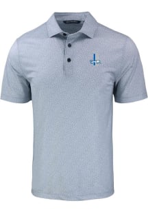 Cutter and Buck Detroit Lions Mens Grey Historic Pike Pebble Short Sleeve Polo