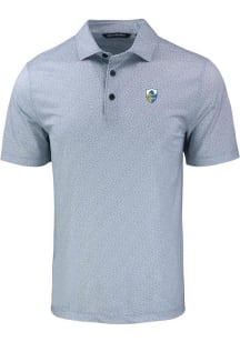 Cutter and Buck Los Angeles Chargers Mens Grey Historic Pike Pebble Short Sleeve Polo