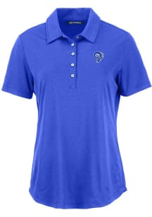 Cutter and Buck Los Angeles Rams Womens Blue Historic Coastline Eco Short Sleeve Polo Shirt
