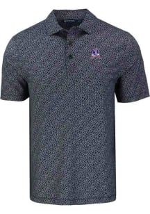 Cutter and Buck New England Patriots Mens Black Historic Pike Pebble Short Sleeve Polo