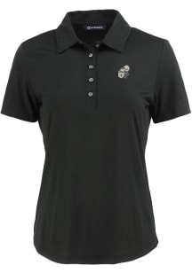 Cutter and Buck New Orleans Saints Womens Black Historic Coastline Eco Short Sleeve Polo Shirt