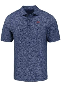 Cutter and Buck New York Giants Mens Navy Blue Historic Pike Pebble Short Sleeve Polo