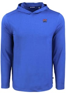 Cutter and Buck New York Giants Mens Blue Historic Coastline Eco Long Sleeve Lightweight Hoodie