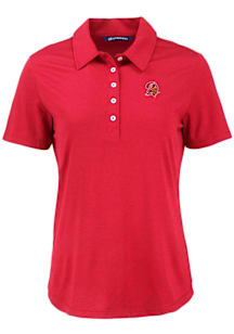 Cutter and Buck Tampa Bay Buccaneers Womens Red Historic Coastline Eco Short Sleeve Polo Shirt