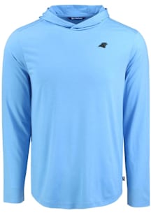 Cutter and Buck Carolina Panthers Mens Light Blue Coastline Eco Long Sleeve Lightweight Hoodie
