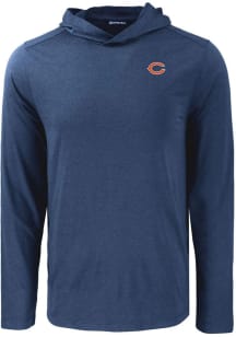 Cutter and Buck Chicago Bears Mens Navy Blue Coastline Eco Long Sleeve Hoodie