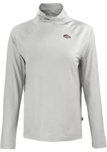 Cutter and Buck Denver Broncos Womens Grey Coastline Eco Funnel Neck Crew Sweatshirt
