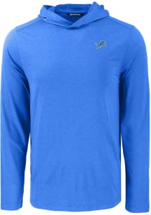 Cutter and Buck Detroit Lions Mens Blue Coastline Eco Long Sleeve Hoodie