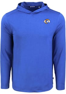 Cutter and Buck Los Angeles Rams Mens Blue Coastline Eco Long Sleeve Hoodie