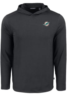 Cutter and Buck Miami Dolphins Mens Black Coastline Eco Long Sleeve Hoodie