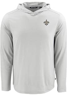 Cutter and Buck New Orleans Saints Mens Grey Coastline Eco Long Sleeve Hoodie