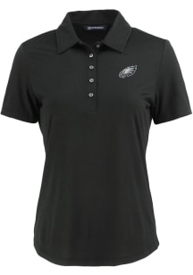 Cutter and Buck Philadelphia Eagles Womens Black Coastline Eco Short Sleeve Polo Shirt
