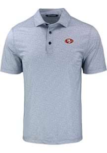 Cutter and Buck San Francisco 49ers Mens Grey Pike Pebble Short Sleeve Polo
