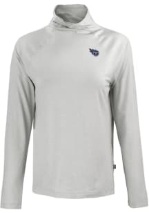 Cutter and Buck Tennessee Titans Womens Grey Coastline Eco Funnel Neck Crew Sweatshirt