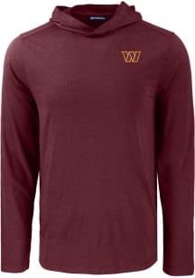 Cutter and Buck Washington Commanders Mens Maroon Coastline Eco Long Sleeve Hoodie