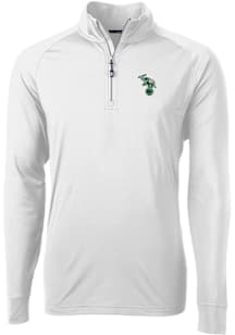 Cutter and Buck Oakland Athletics Mens White Cooperstown Adapt Eco Knit Long Sleeve Qtr Zip Pullov..