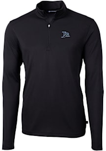Cutter and Buck Tampa Bay Rays Mens Black Cooperstown Virtue Eco Pique Long Sleeve Qtr Zip Pullove..