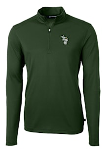 Cutter and Buck Oakland Athletics Mens Green Cooperstown Virtue Eco Pique Long Sleeve Qtr Zip Pull..