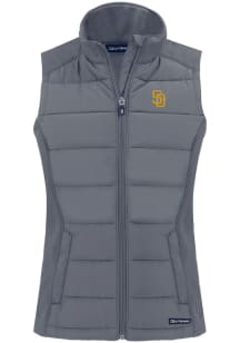 Cutter and Buck San Diego Padres Womens Grey Evoke Vest