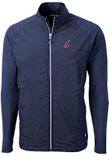 Cutter and Buck Cleveland Guardians Mens Navy Blue Cooperstown Adapt Eco Light Weight Jacket