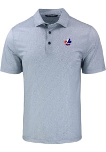 Cutter and Buck Montreal Expos Mens Grey Cooperstown Pike Pebble Short Sleeve Polo