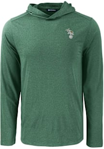 Cutter and Buck Oakland Athletics Mens Green Cooperstown Coastline Eco Long Sleeve Hoodie
