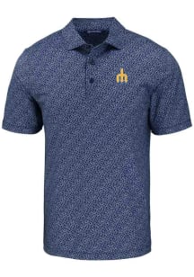 Cutter and Buck Seattle Mariners Mens Navy Blue Cooperstown Pike Pebble Short Sleeve Polo