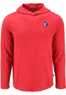 Cutter and Buck Texas Rangers Mens Red Cooperstown Coastline Eco Long Sleeve Hoodie