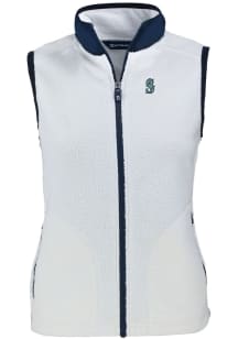 Cutter and Buck Seattle Mariners Womens White Cascade Sherpa Vest