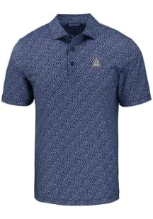Cutter and Buck Los Angeles Angels Mens Navy Blue Cooperstown Pike Pebble Short Sleeve Polo