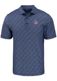 Cutter and Buck San Diego Padres Mens Navy Blue Cooperstown Pike Pebble Short Sleeve Polo