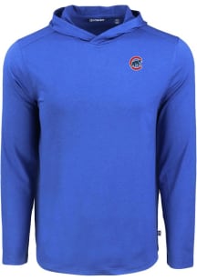 Cutter and Buck Chicago Cubs Mens Blue Coastline Eco Long Sleeve Hoodie
