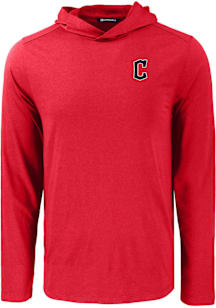 Cutter and Buck Cleveland Guardians Mens Cardinal C Logo Coastline Eco Long Sleeve Hoodie