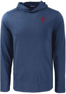 Cutter and Buck Philadelphia Phillies Mens Navy Blue Coastline Eco Long Sleeve Hoodie