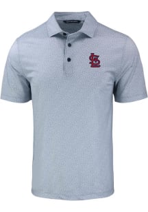 Cutter and Buck St Louis Cardinals Mens Grey Pike Pebble Short Sleeve Polo