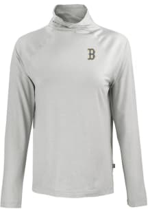 Cutter and Buck Boston Red Sox Womens Charcoal City Connect Coastline Eco Funnel Neck Crew Sweat..