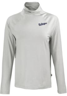 Cutter and Buck Los Angeles Dodgers Womens Charcoal City Connect Coastline Eco Funnel Neck Crew ..