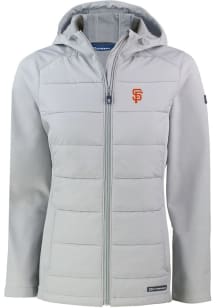 Cutter and Buck San Francisco Giants Womens Grey Evoke Hood Heavy Weight Jacket