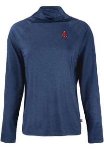 Cutter and Buck Boston Red Sox Womens Navy Blue Cooperstown Coastline Eco Funnel Neck Crew Sweat..