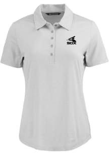 Cutter and Buck Chicago White Sox Womens Charcoal Cooperstown Coastline Eco Short Sleeve Polo Sh..