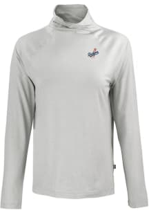 Cutter and Buck Los Angeles Dodgers Womens Charcoal Cooperstown Coastline Eco Funnel Neck Crew S..