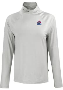 Cutter and Buck Toronto Blue Jays Womens Charcoal Cooperstown Coastline Eco Funnel Neck Crew Swe..