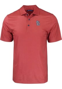 Cutter and Buck St Louis Cardinals Big and Tall Red Pike Eco Geo Print Big and Tall Golf Shirt