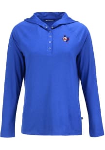 Cutter and Buck Texas Rangers Womens Blue Cooperstown Coastline Eco Hooded Sweatshirt