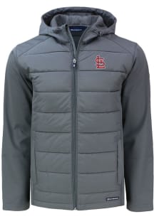 Cutter and Buck St Louis Cardinals Mens Grey Evoke Hood Big and Tall Lined Jacket