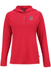 Cutter and Buck Detroit Tigers Womens Red Coastline Eco Hooded Sweatshirt