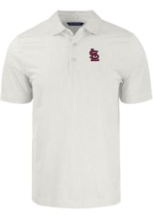Cutter and Buck St Louis Cardinals Mens White Pike Symmetry Short Sleeve Polo